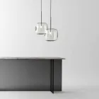 Lampada a Sospensione di Design in Metallo Lucido Made in Italy - Donatina Viadurini
