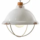 Lampada a sospensione di design industriale artigianale Clara Viadurini