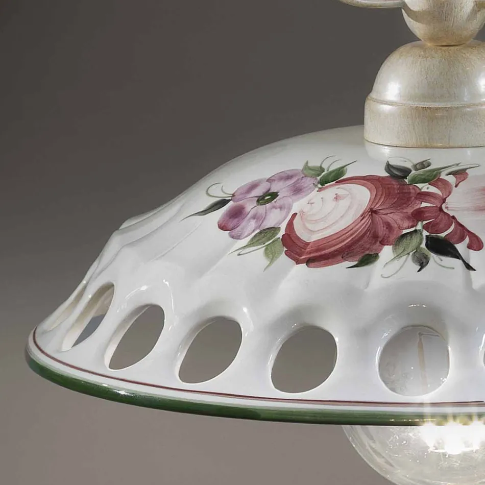 Lampada a Sospensione in Ceramica Artigianale con Passanastri - Napoli Viadurini