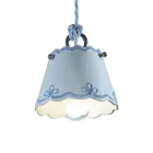 Lampada a sospensione in ceramica con fascia colorata Ferroluce Viadurini