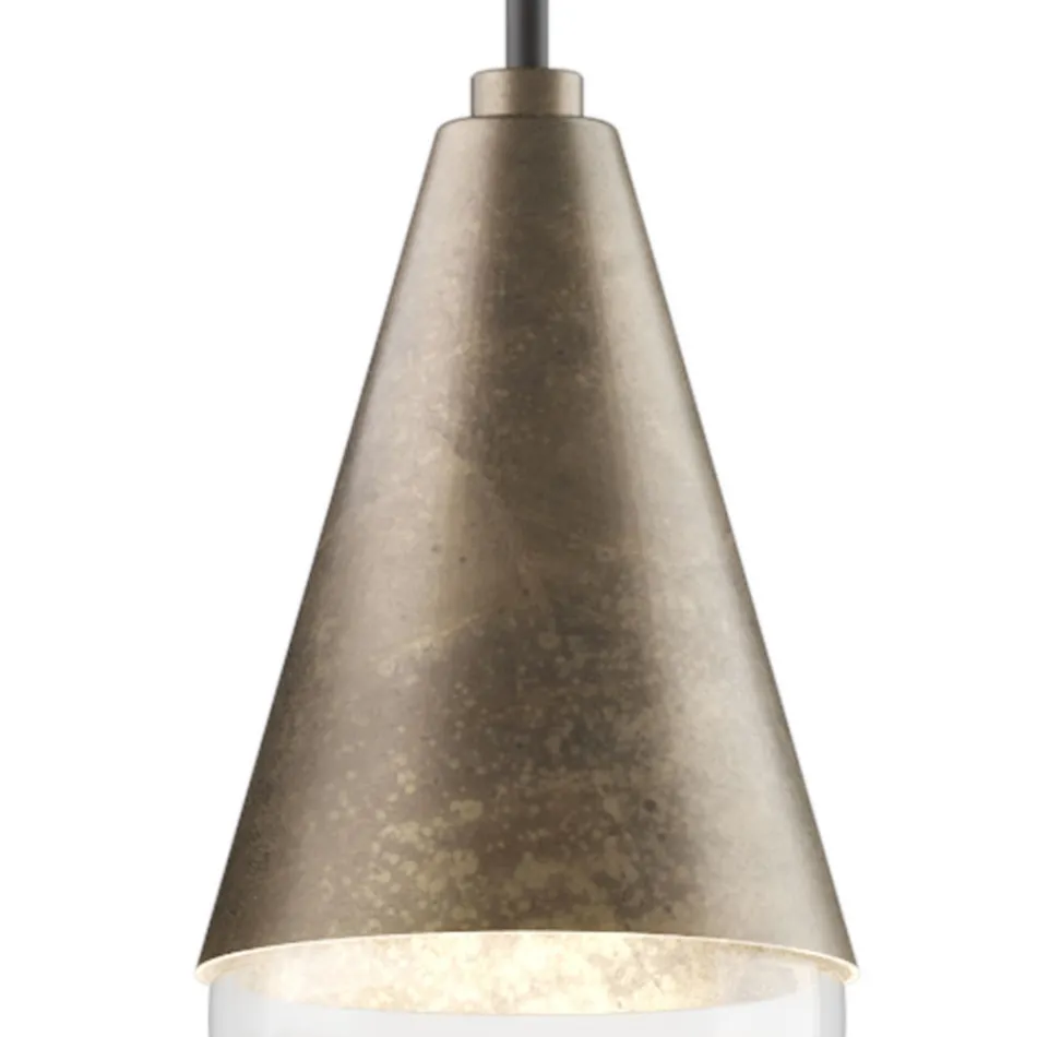 Lampada a Sospensione in Ferro e Vetro Made in Italy - Nuvoloso Viadurini