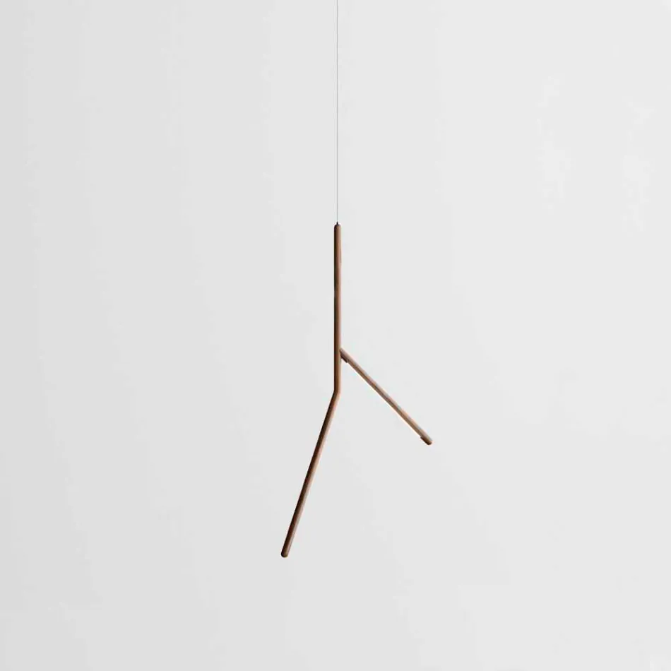 Lampada a Sospensione in Legno Massello in Diverse Finiture Made in Italy - Orlov Viadurini