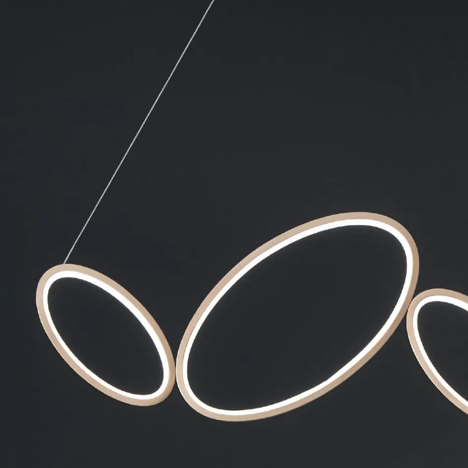 Lampada a Sospensione in Metallo Finitura Oro con LED Dimmerabile - Raiss Viadurini
