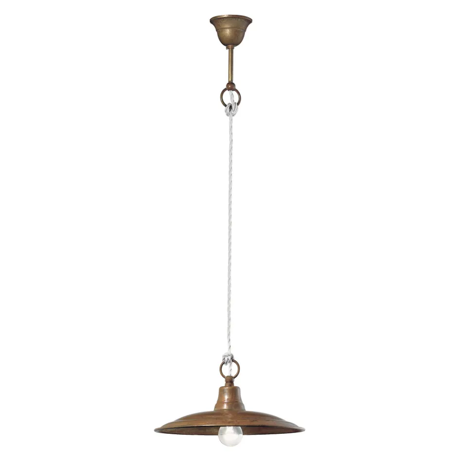 Lampada a Sospensione in Ottone e Rame Made in Italy - Chiocciola Viadurini