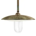 Lampada a Sospensione in Ottone, Vetro e IP44 Made in Italy - Drago Viadurini