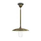 Lampada a Sospensione in Ottone, Vetro e IP44 Made in Italy - Drago Viadurini