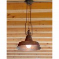 Lampada a sospensione in rame ed ottone anticati Fonderia