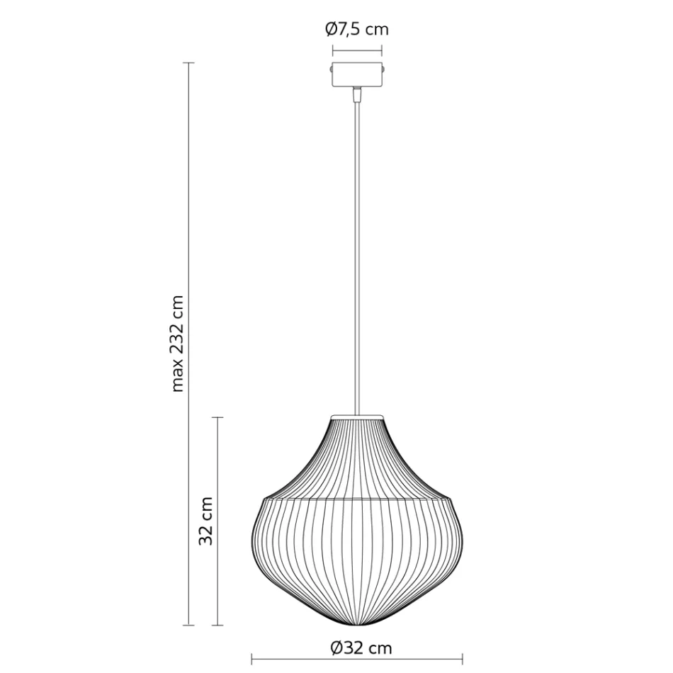 Lampada a Sospensione in Vetro Bianco in Filigrana Design a Punta - Caravan Viadurini