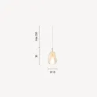 Lampada a Sospensione in Vetro e Filo Trasparente Made in Italy - Trilly Viadurini