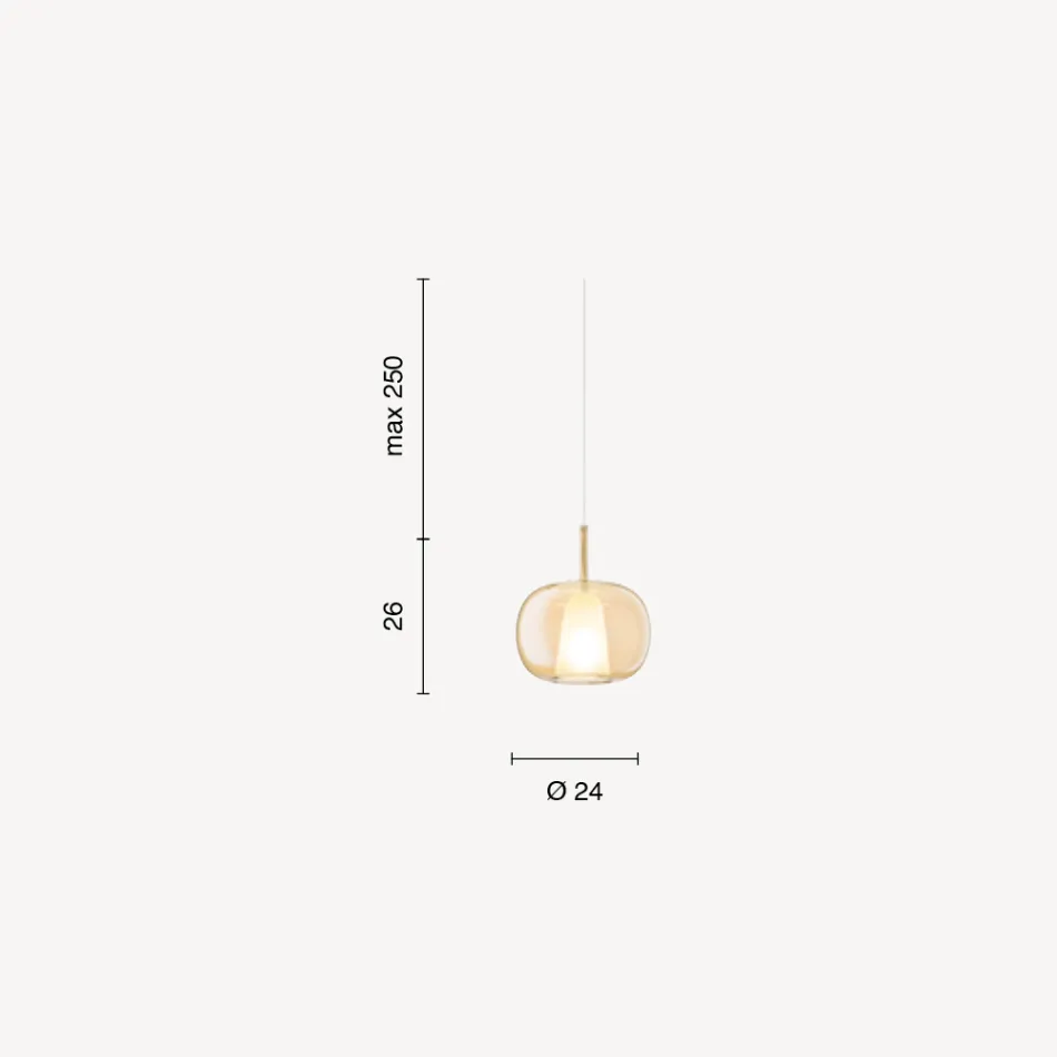 Lampada a Sospensione in Vetro Soffiato a Doppio Strato Made in Italy - Trilly  Viadurini