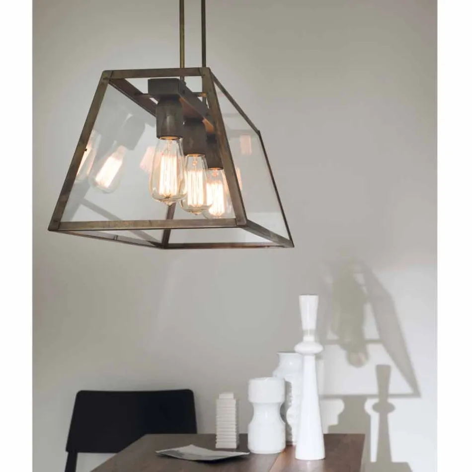 Lampada a sospensione industriale a 3 luci London Il Fanale Viadurini