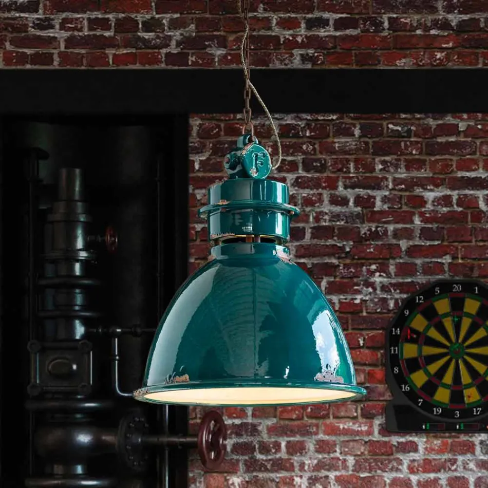 Lampada a sospensione industriale di design artigianale Katie Viadurini