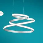 Lampada a Sospensione LED in Metallo Verniciato Bianco o Silver - Rivolta Viadurini