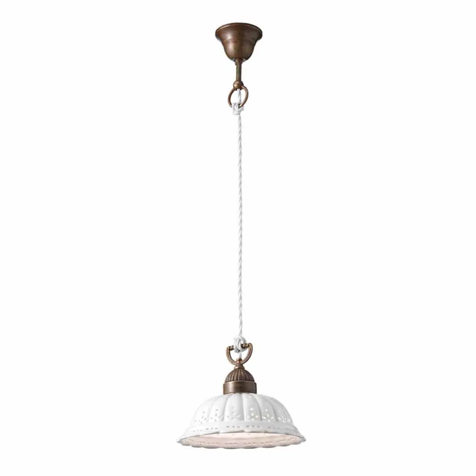 Lampada a sospensione liberty in ceramica Ø22 Anita Il Fanale Viadurini