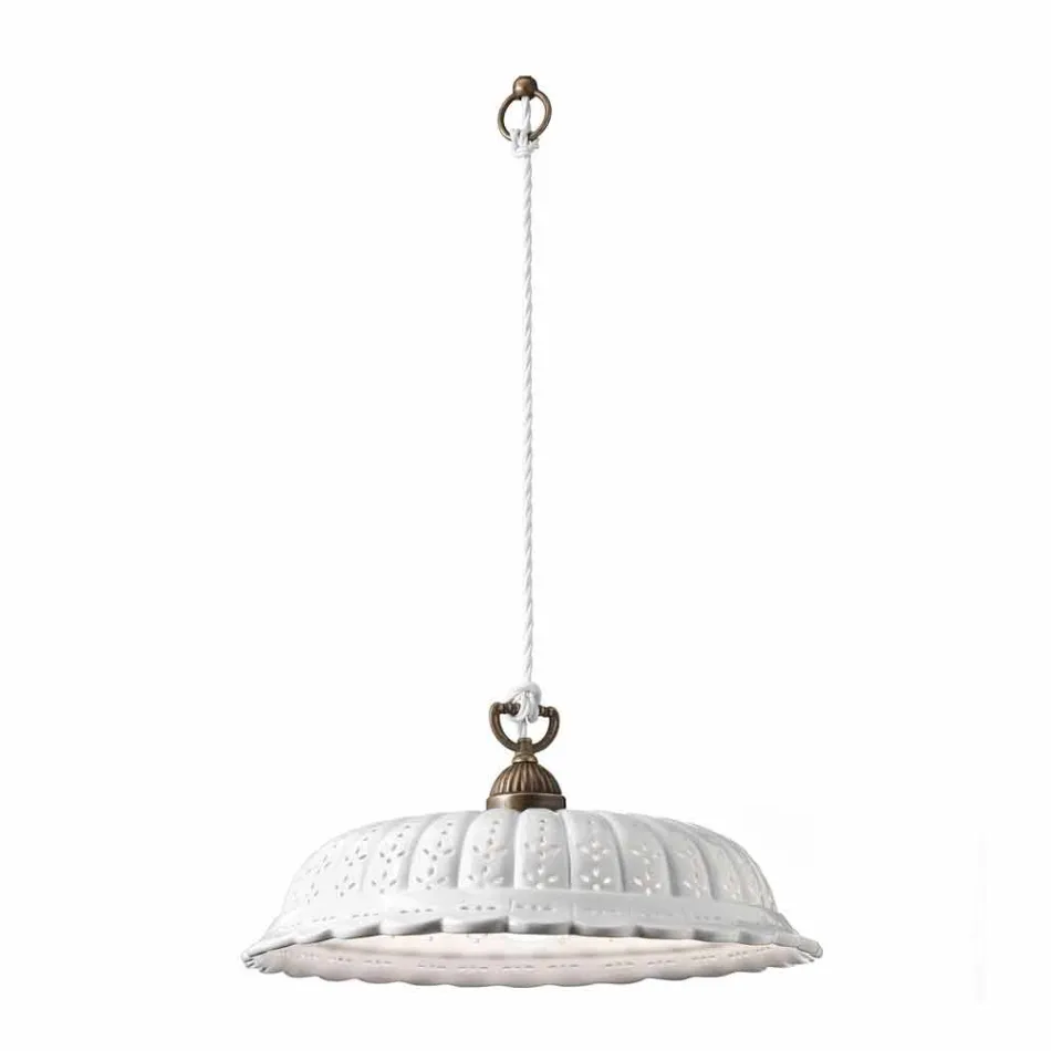 Lampada a sospensione liberty in ceramica Ø42 Anita Il Fanale Viadurini