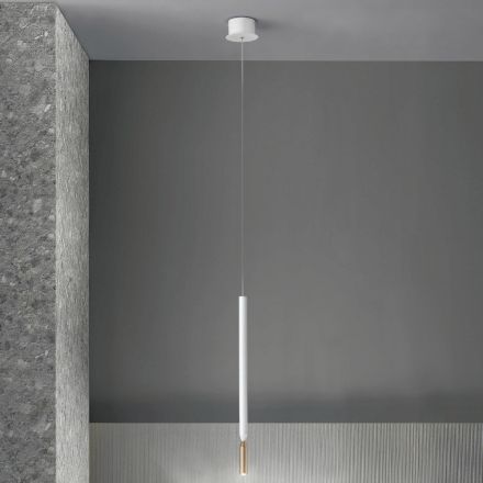 Lampada a Sospensione Moderna con Luce LED in Metallo Verniciato - Larice Viadurini