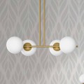 Lampada a Sospensione Moderna in Metallo e Vetro Bianco Made in Italy - Carima