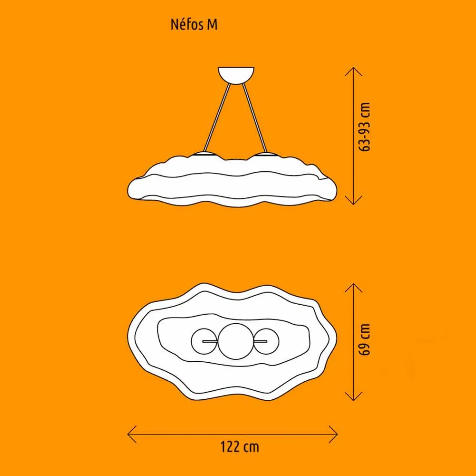 Lampada a Sospensione per Esterno Design a Nuvola in Plastica - Nefos by Myyour Viadurini