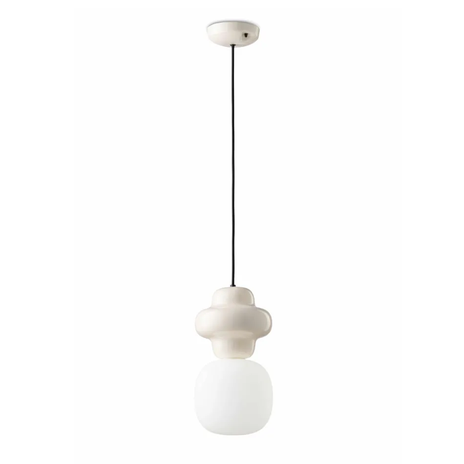 Lampada a Sospensione Realizzata in Ceramica e Vetro Made in Italy - Capocabana Viadurini