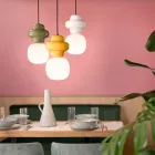 Lampada a Sospensione Realizzata in Ceramica e Vetro Made in Italy - Capocabana Viadurini