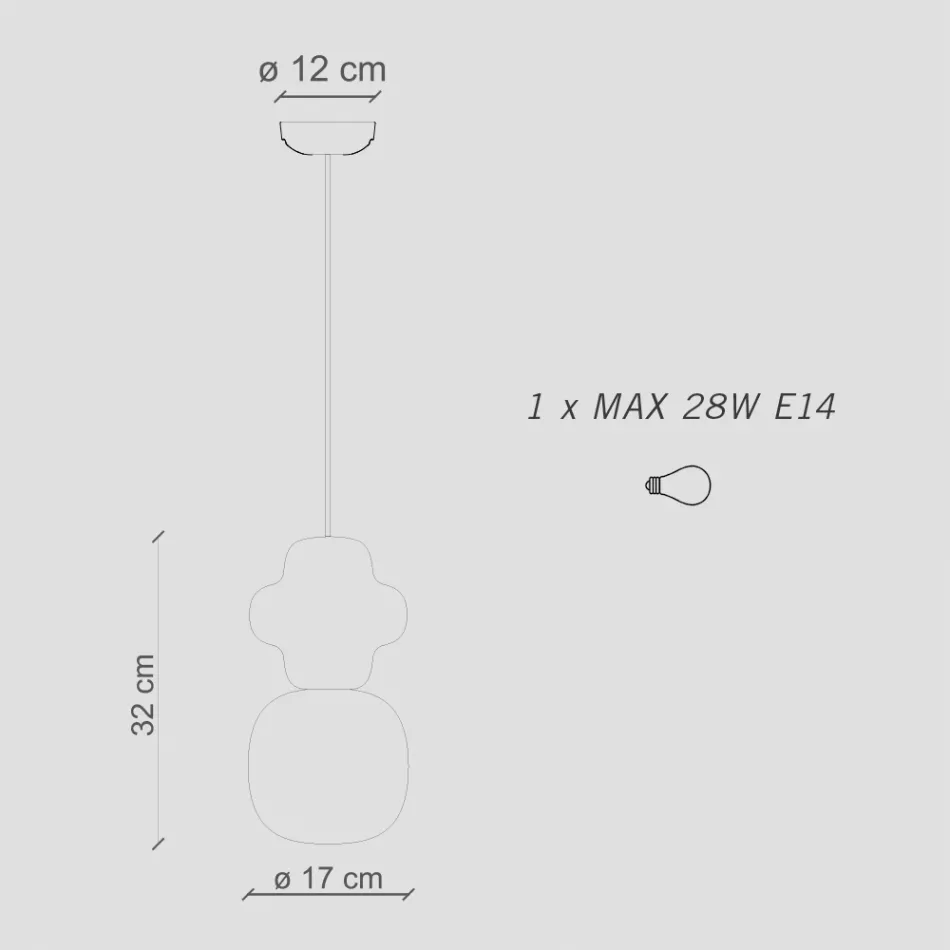 Lampada a Sospensione Realizzata in Ceramica e Vetro Made in Italy - Capocabana Viadurini