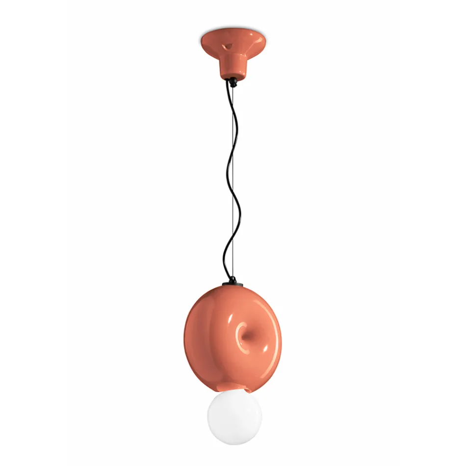 Lampada a Sospensione Rotonda in Ceramica Made in Italy - Bumbum Viadurini