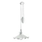 Lampada a Sospensione Saliscendi in Ceramica Lucida Ondulata - Belluno Viadurini