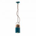Lampada a sospensione stile industriale ceramica e ferro Stephanie
