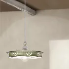 Lampada a Sospensione Vintage Ceramica e Ferro Fatta a Mano - Alessandria Viadurini