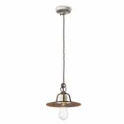 Lampada a sospensione vintage in ceramica e metallo Janice Ferroluce Viadurini