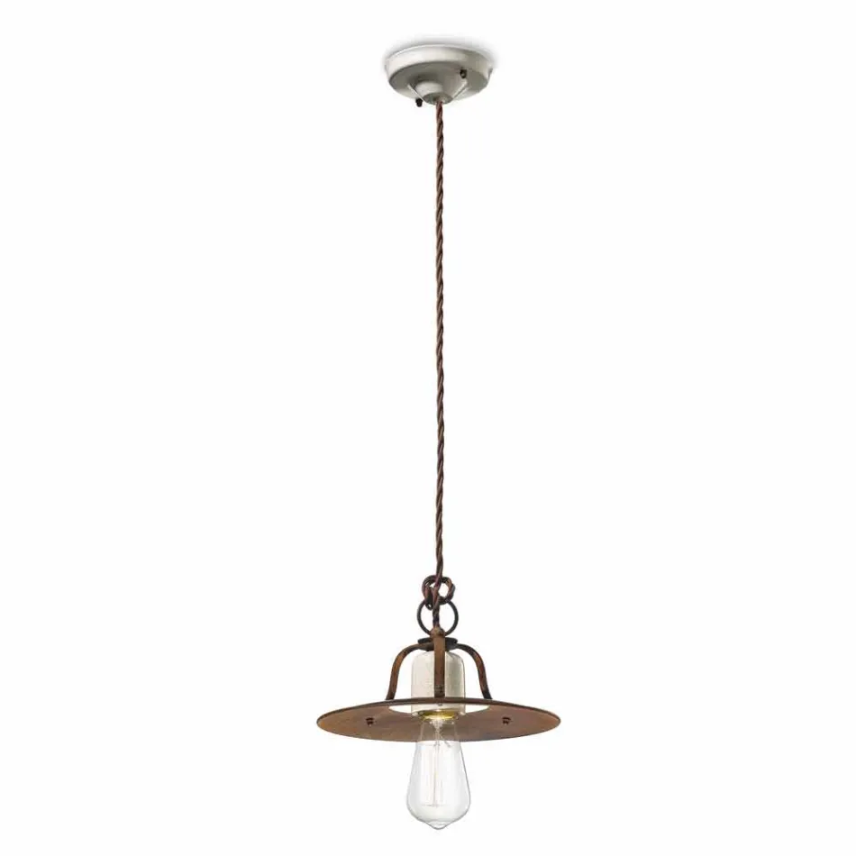 Lampada a sospensione vintage in ceramica e metallo Janice Ferroluce Viadurini