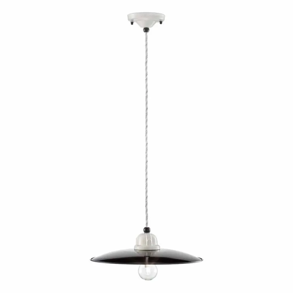 Lampada a sospensione vintage rivisitato in ceramica Kelly Ferroluce Viadurini
