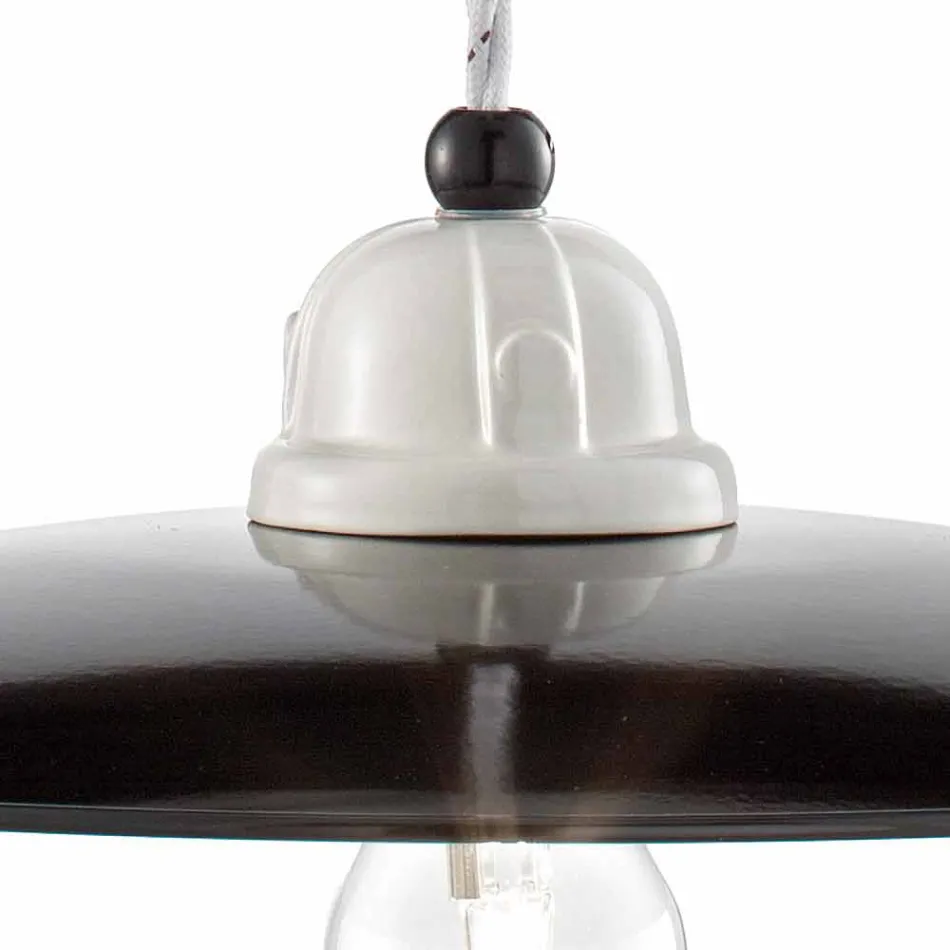 Lampada a sospensione vintage rivisitato in ceramica Kelly Ferroluce Viadurini