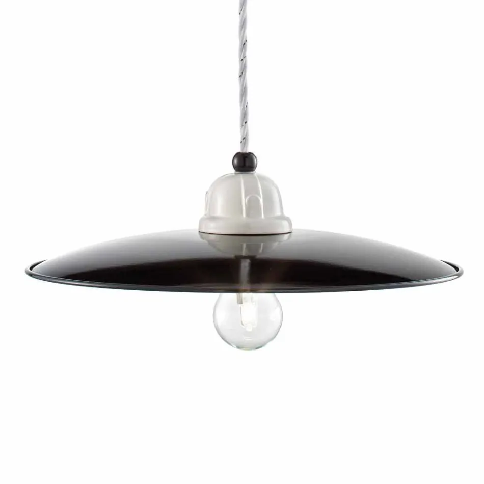 Lampada a sospensione vintage rivisitato in ceramica Kelly Ferroluce Viadurini
