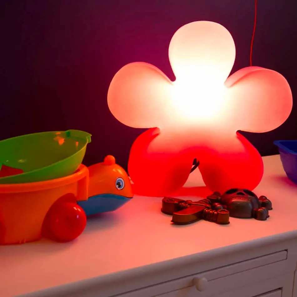 Lampada Appoggio per Interni o Esterni Design Moderno Fiore Colorato - Fiorestar Viadurini