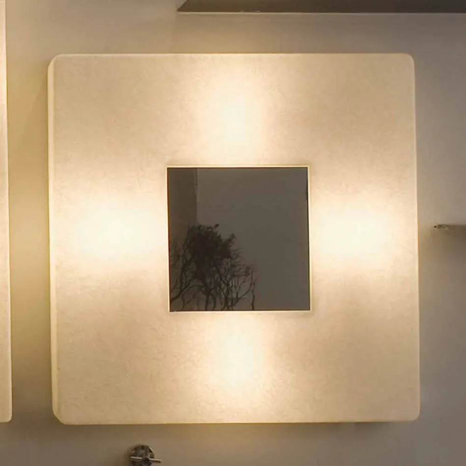 Lampada con specchio a muro di design In-es.artdesign Ego in nebulite Viadurini