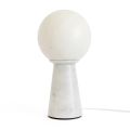 Lampada Conica con Sfera Bianca e Base in Marmo Made in Italy - Tobio