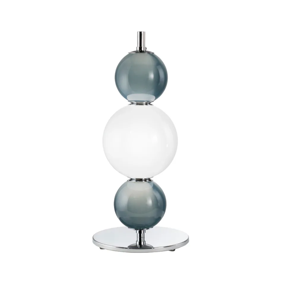 Lampada da Appoggio a Tre Lumi in Vetro e Metallo Made in Italy - Lumira Viadurini