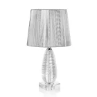 Lampada da Appoggio Classica in Cristallo e Paralume Quadrato di Lusso - Squilla Viadurini
