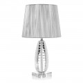 Lampada da Appoggio Classica in Cristallo e Paralume Quadrato di Lusso - Squilla