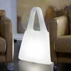 Lampada da Appoggio in Plastica Bianca di Design Moderno da Interno - Borsastar Viadurini