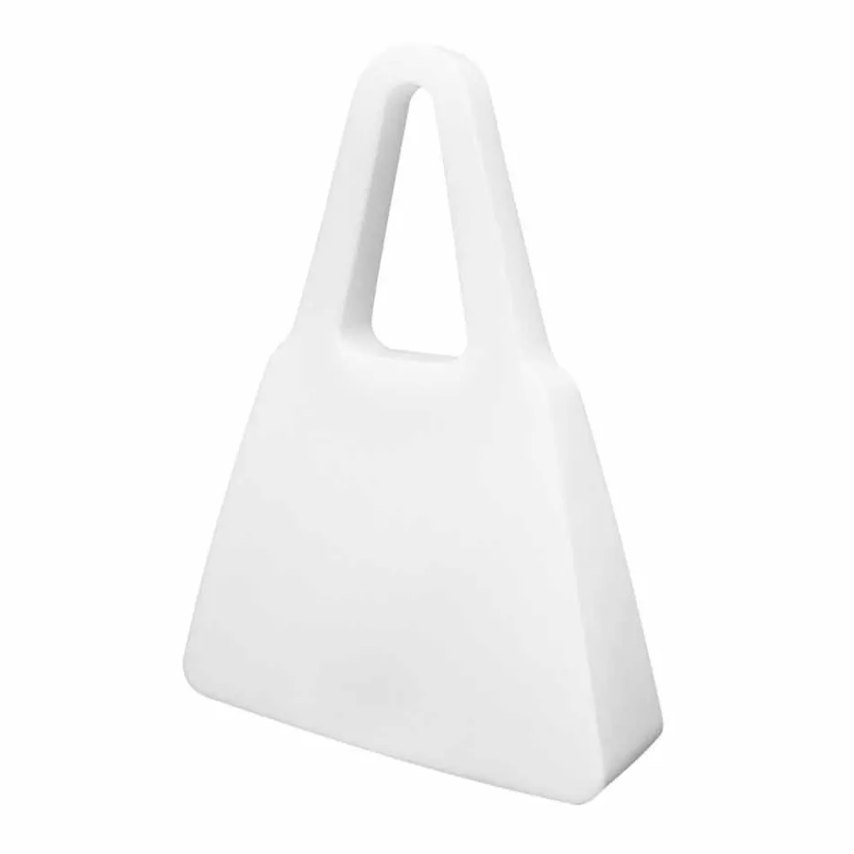 Lampada da Appoggio in Plastica Bianca di Design Moderno da Interno - Borsastar Viadurini