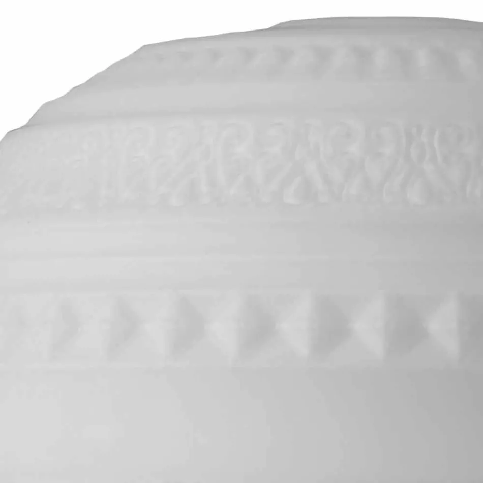 Lampada da Appoggio in Vetro Satinato Bianco e Metallo Design Moderno - Morse Viadurini