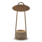 Lampada da Esterno con Fioriera in Argilla, Alluminio e Ottone - Cappello Viadurini