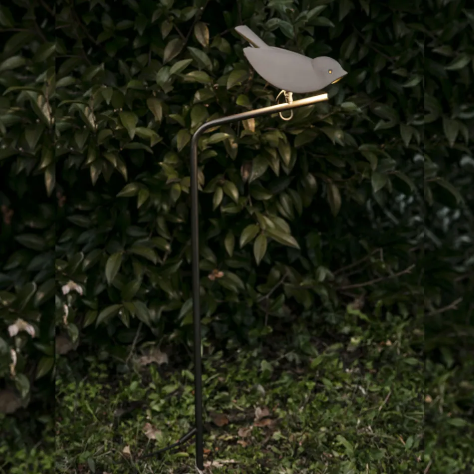 Lampada da Esterno in Maiolica Toscana Smaltata Made in Italy - Uccellino Viadurini