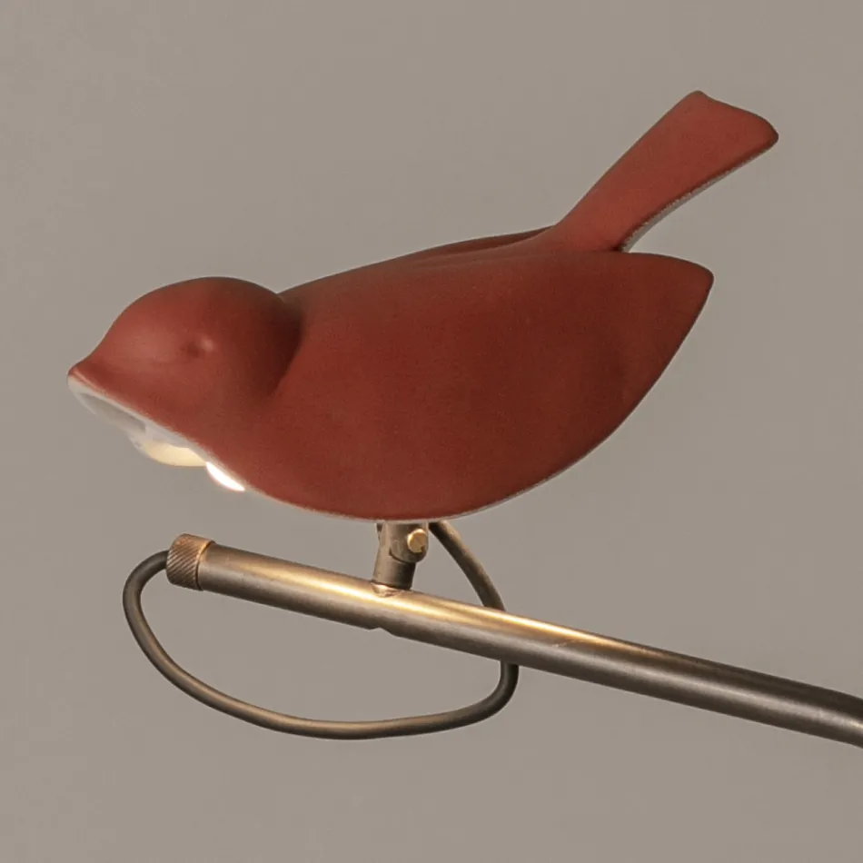 Lampada da Esterno in Maiolica Toscana Smaltata Made in Italy - Uccellino Viadurini