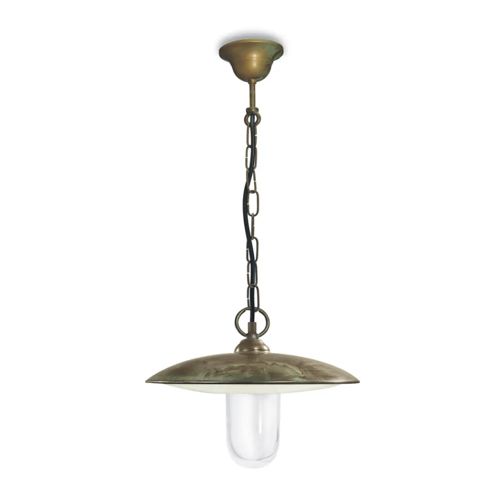 Lampada da Esterno in Ottone, Vetro e IP44 Made in Italy - Drago Viadurini