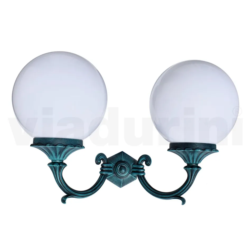 Lampada da Giardino con 2 Luci in Acrilico e Struttura in Alluminio - Trovanero Viadurini