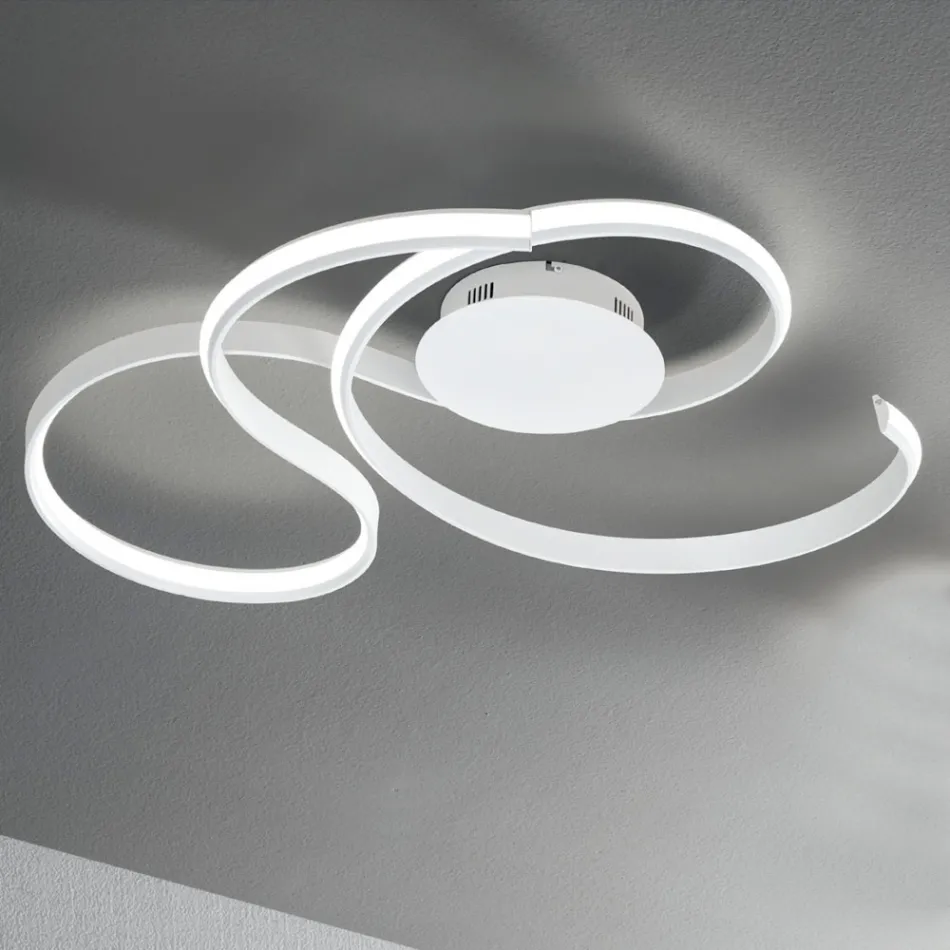 Lampada da Parete con LED in Metallo Verniciato Design Moderno - Trella Viadurini