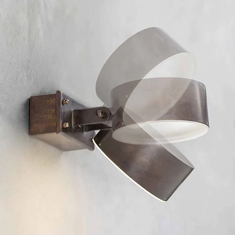 Lampada da Parete da Esterno in Ottone Made in Italy – Acelum Aldo Bernardi Viadurini